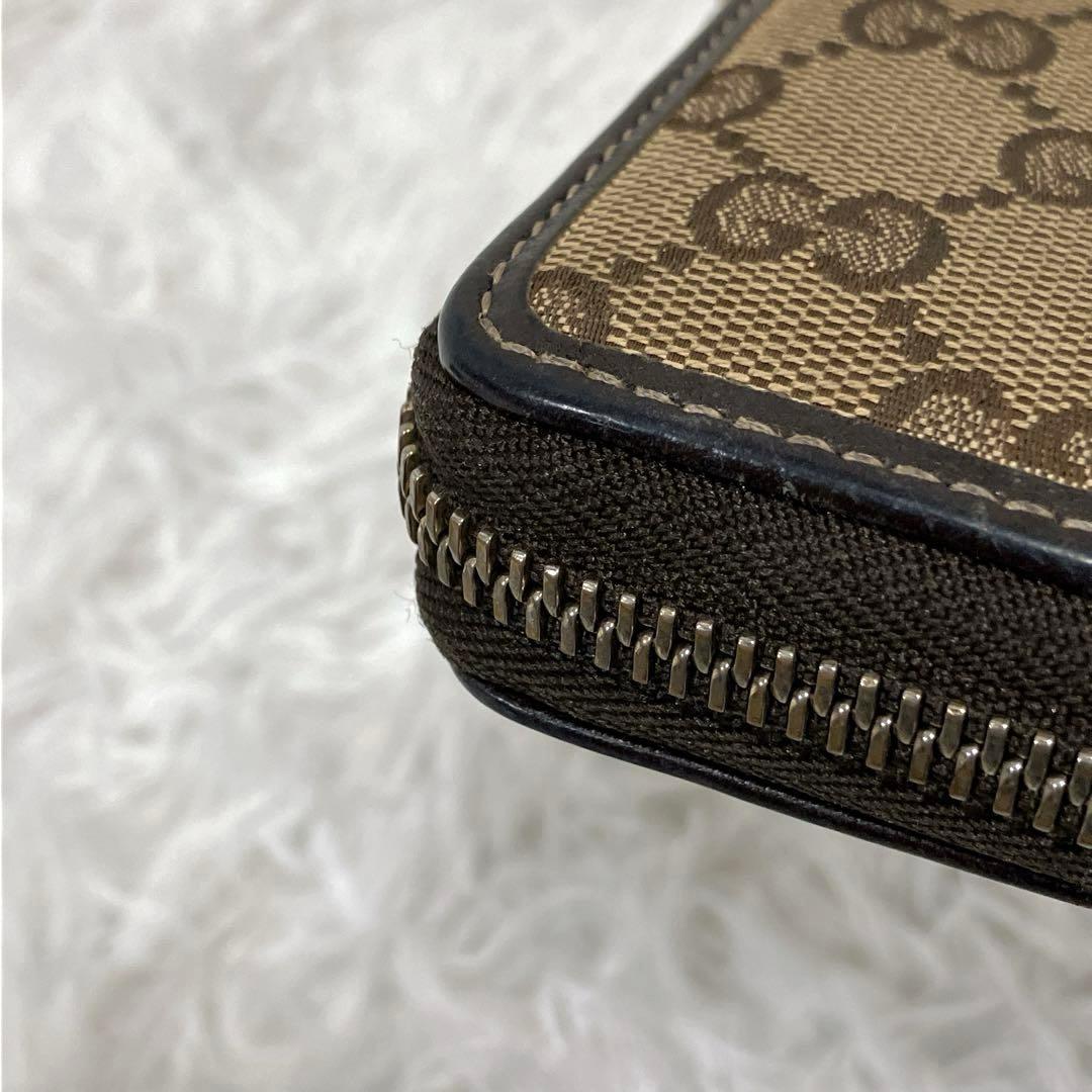 GUCCI　長財布　GG柄　キャンバス　ラブリーハート　ラウンドジップ