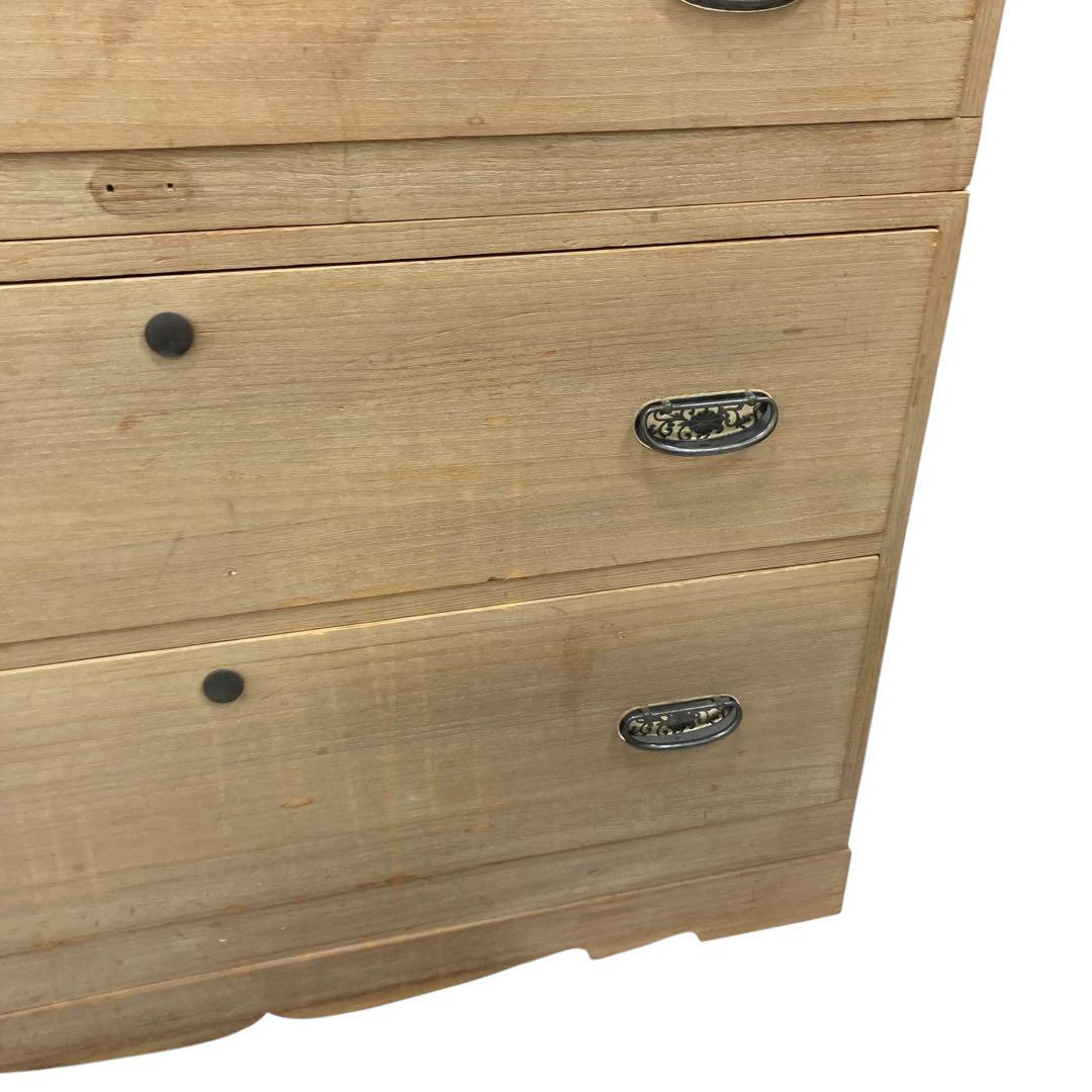 送料無料 昭和レトロ 桐ダンス 5段 上下セパレート可 鍵付き