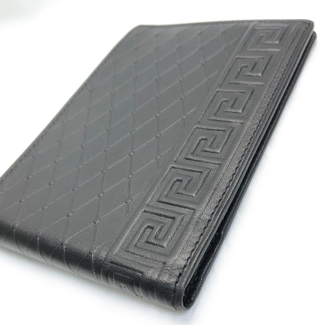 【美品✨】　VERSACE ヴェルサーチ　折り財布　レザー　ブラック　バイカラー