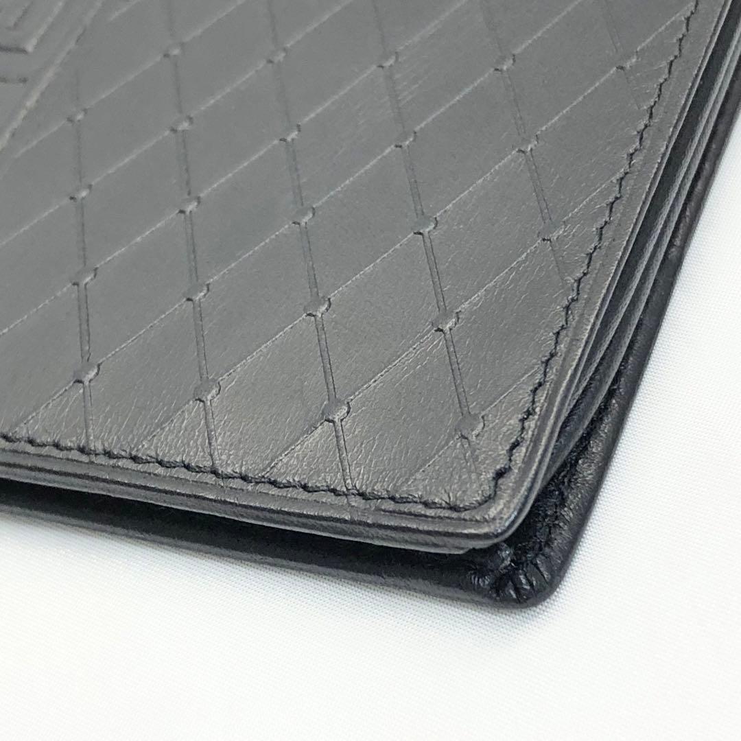 【美品✨】　VERSACE ヴェルサーチ　折り財布　レザー　ブラック　バイカラー