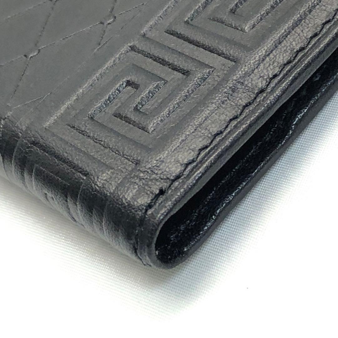 【美品✨】　VERSACE ヴェルサーチ　折り財布　レザー　ブラック　バイカラー