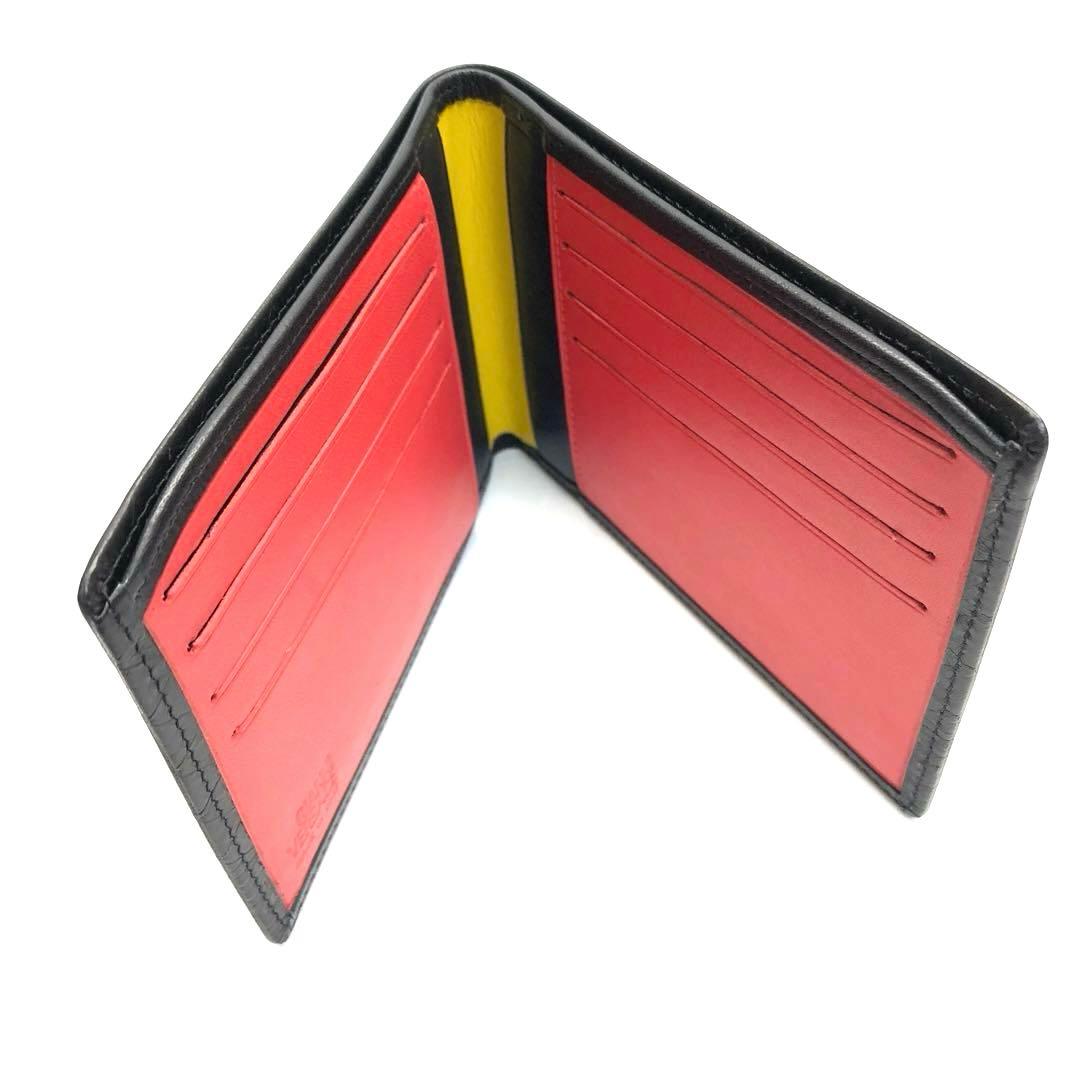 【美品✨】　VERSACE ヴェルサーチ　折り財布　レザー　ブラック　バイカラー