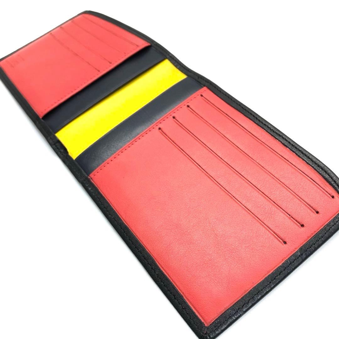 【美品✨】　VERSACE ヴェルサーチ　折り財布　レザー　ブラック　バイカラー