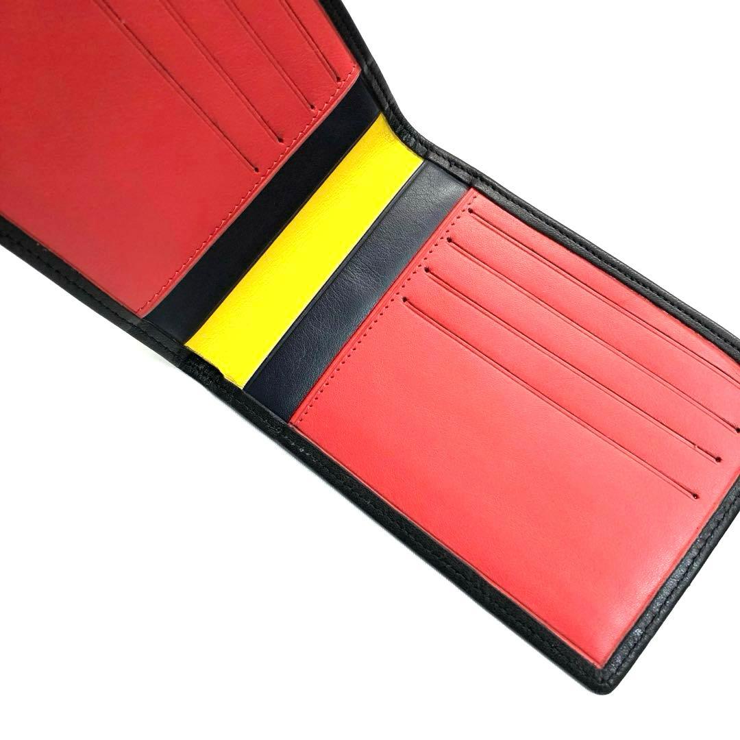 【美品✨】　VERSACE ヴェルサーチ　折り財布　レザー　ブラック　バイカラー