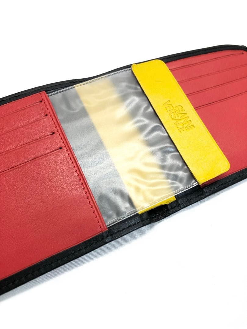 【美品✨】　VERSACE ヴェルサーチ　折り財布　レザー　ブラック　バイカラー