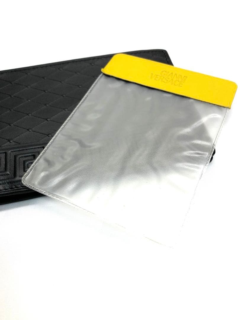 【美品✨】　VERSACE ヴェルサーチ　折り財布　レザー　ブラック　バイカラー