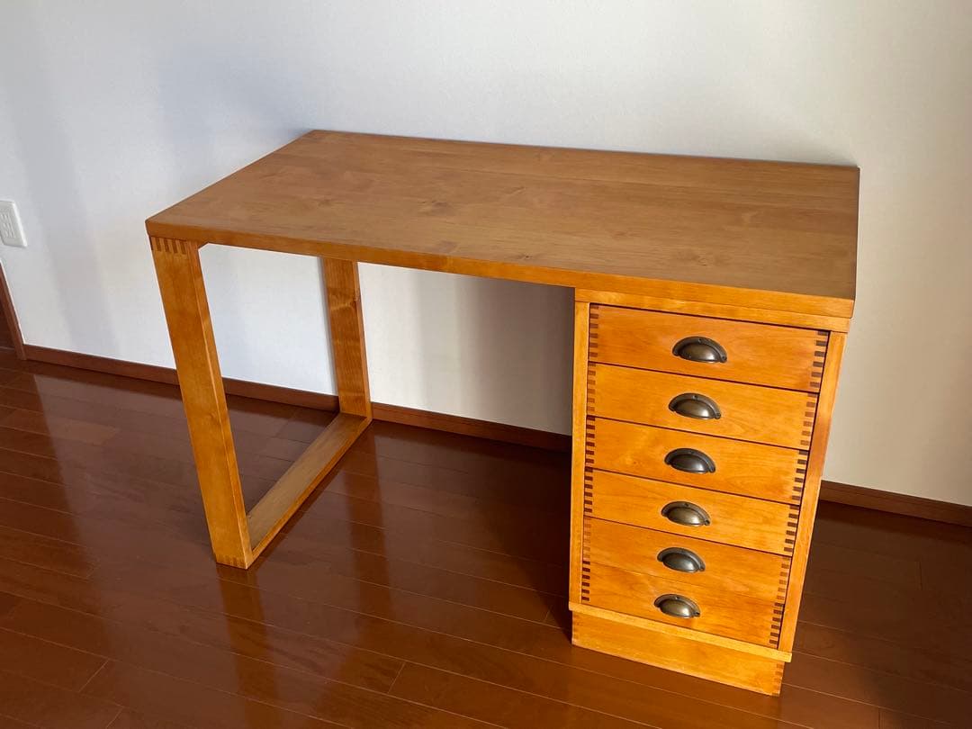 木製机　学習机　片袖机　アンティーク