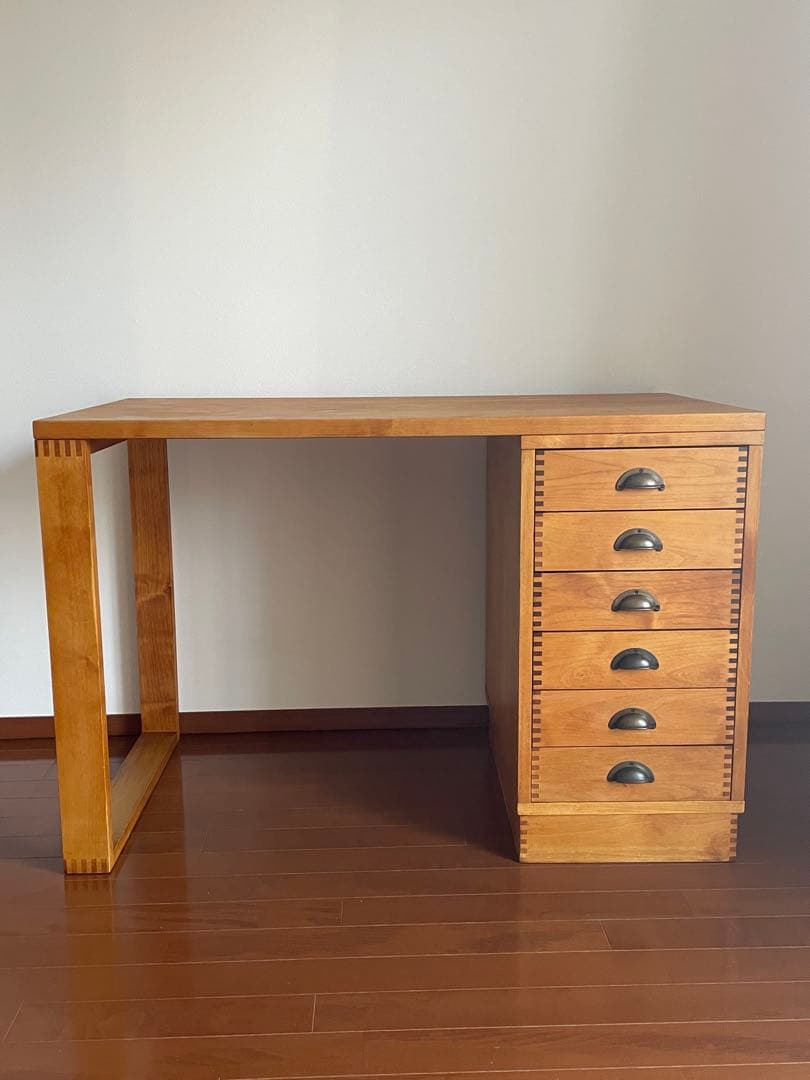 木製机　学習机　片袖机　アンティーク