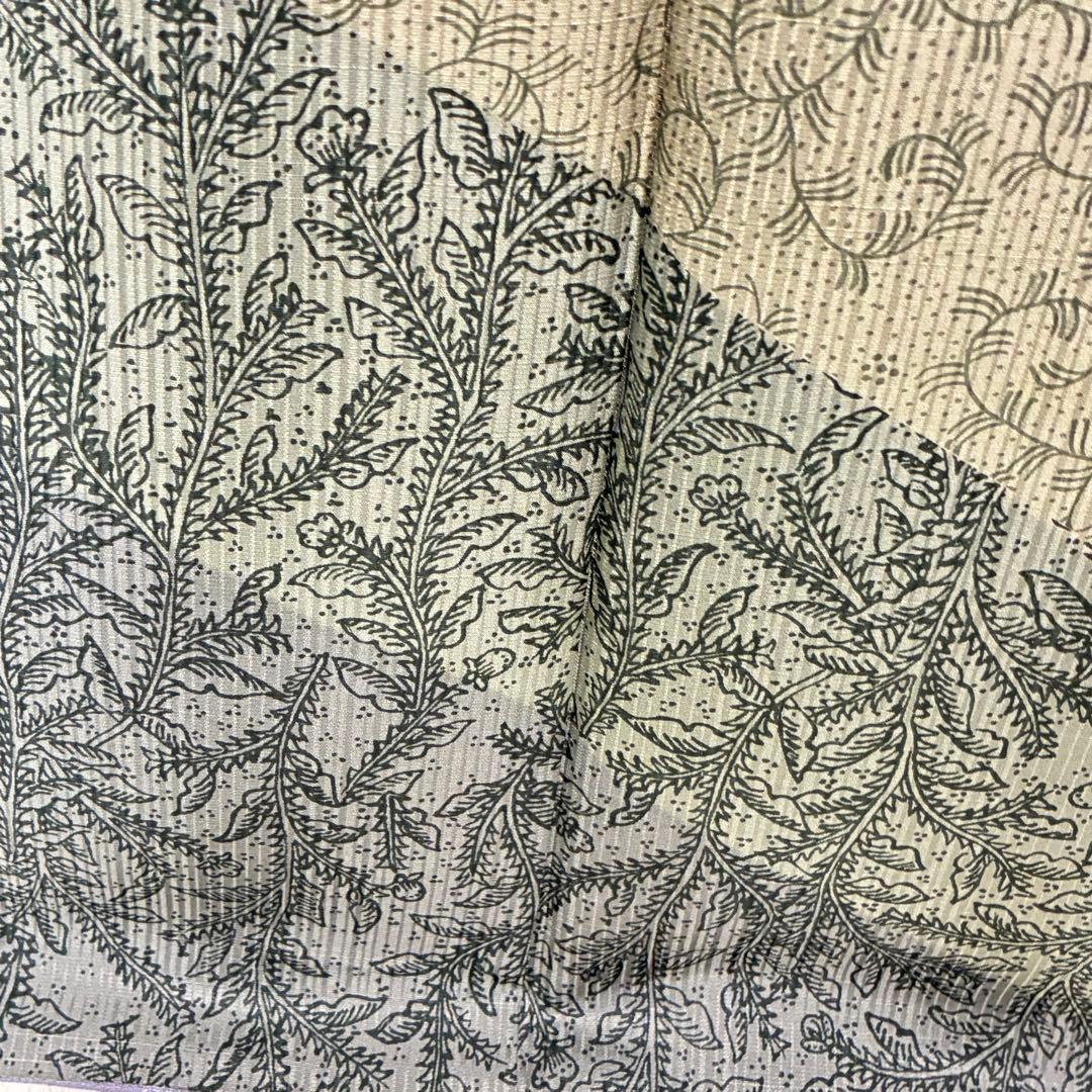 D55＋　D107 訪問着 縦縞 唐草 正絹 着物 袷 極美品