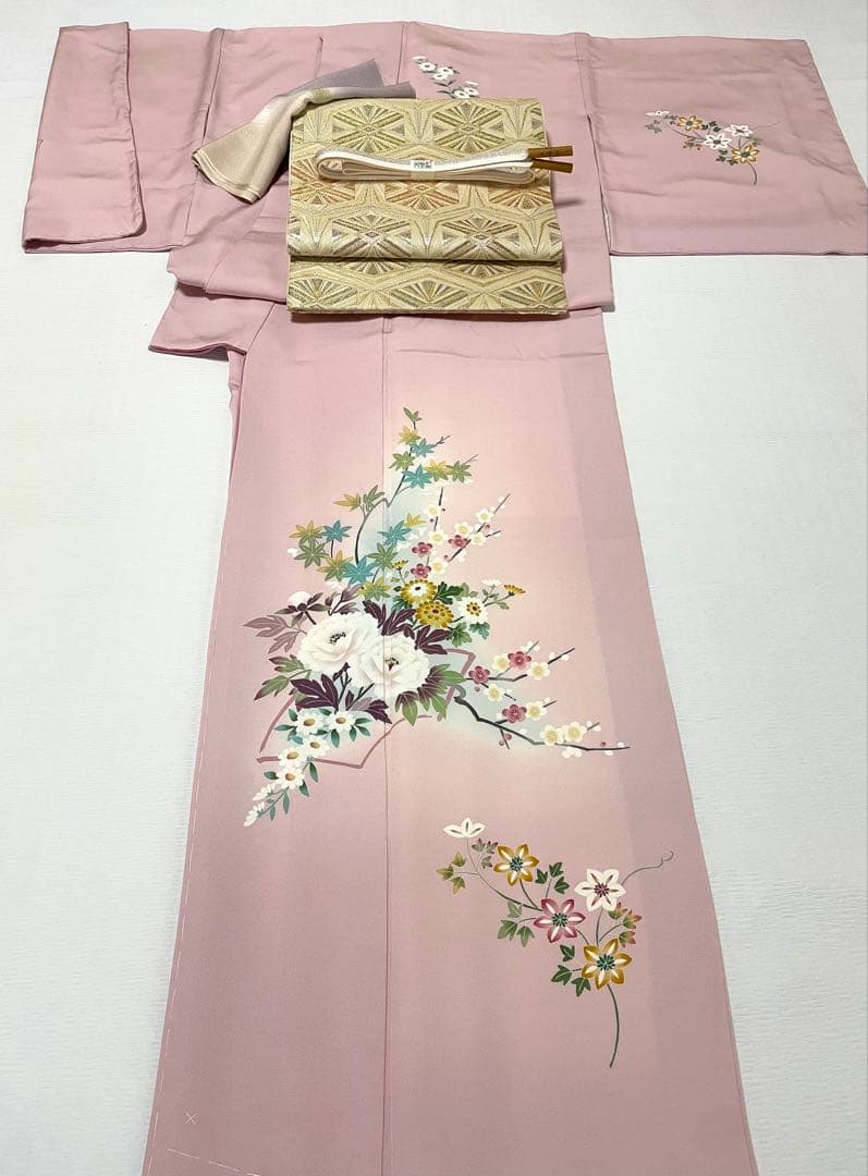 本加賀友禅訪問着&西陣織大光 袋帯 2点セット◇裄長トールサイズ 結婚式 七五三