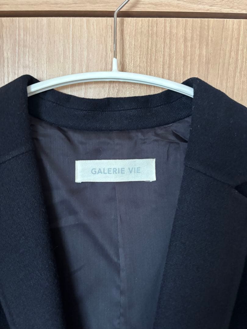 ギャルリーヴィー　ウールカシミア　ネイビーチェスターコート