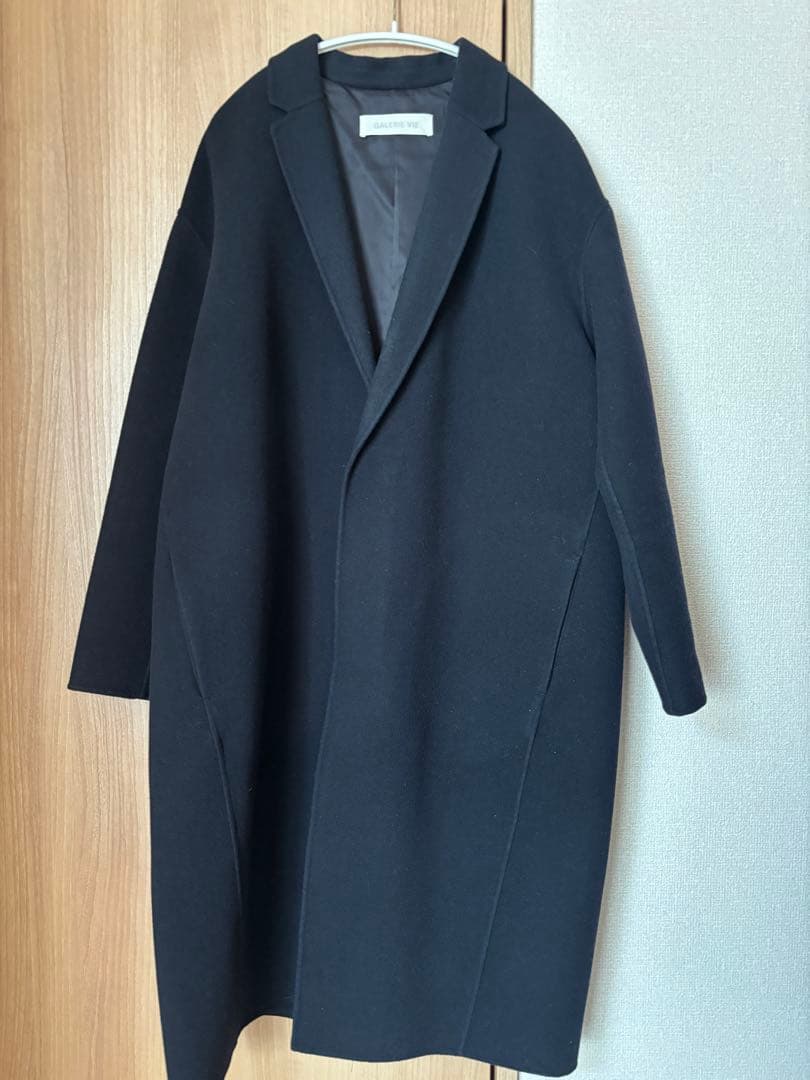 ギャルリーヴィー　ウールカシミア　ネイビーチェスターコート