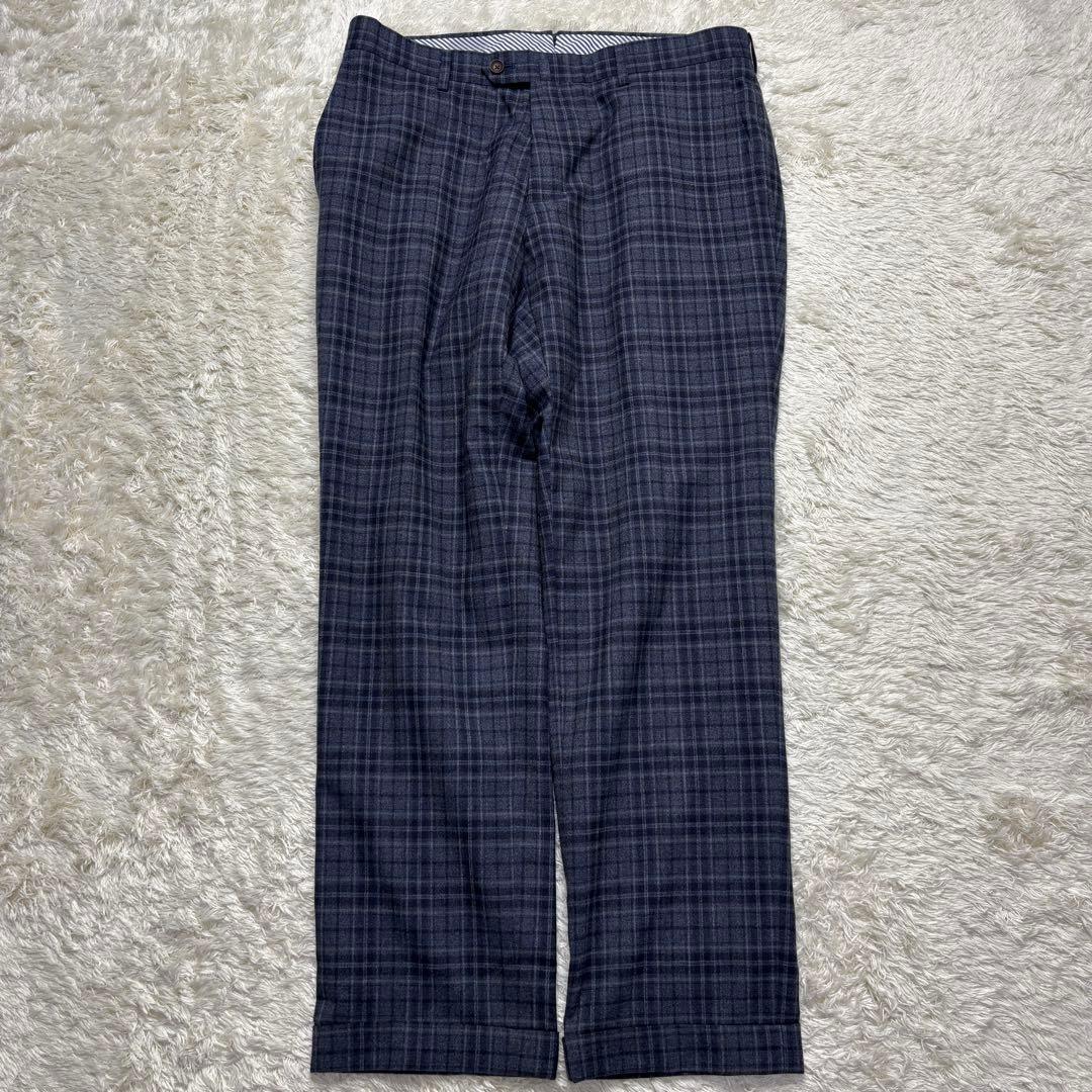【美品】パーソンズフォーメン スーツ スリーピース チェック ネイビー A6