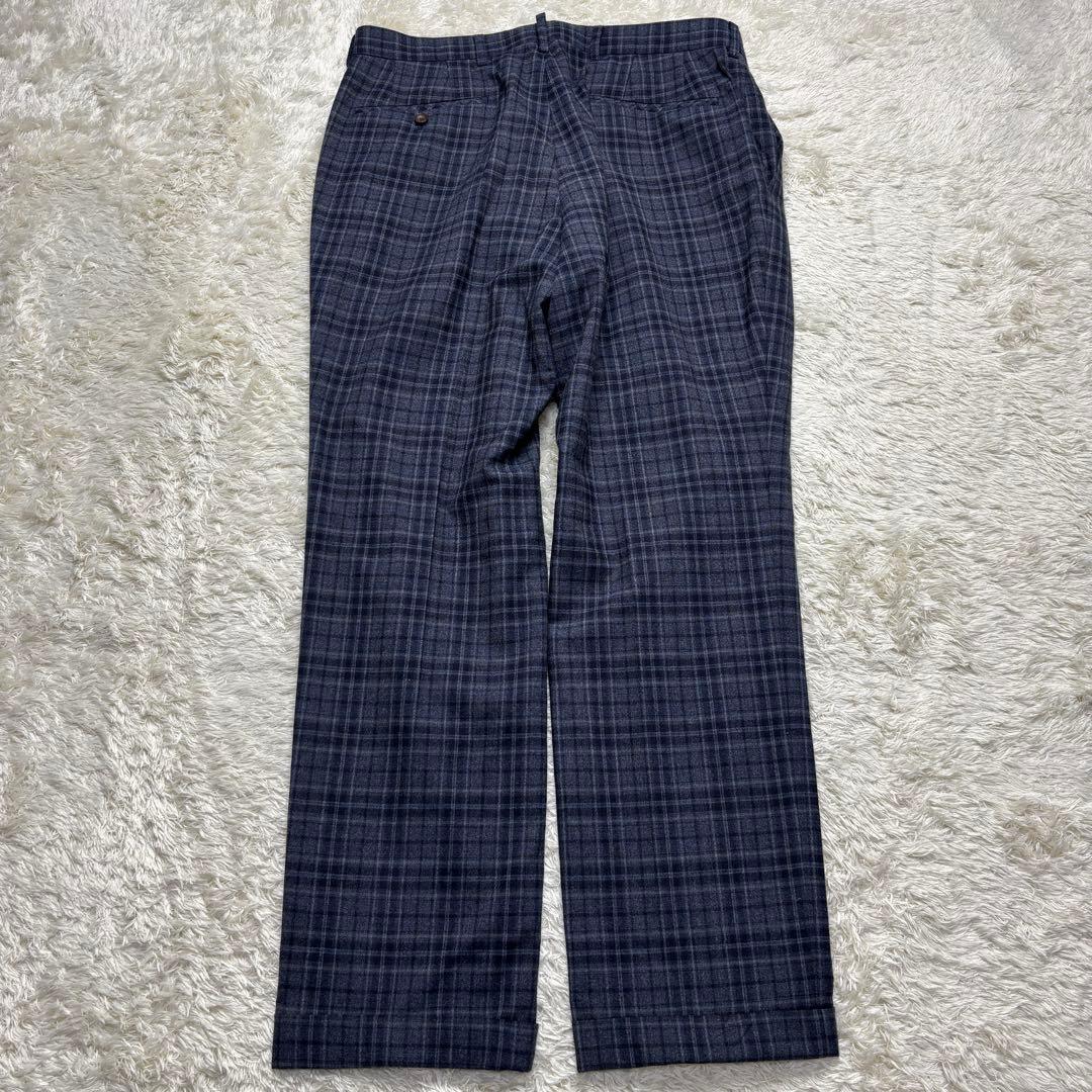 【美品】パーソンズフォーメン スーツ スリーピース チェック ネイビー A6