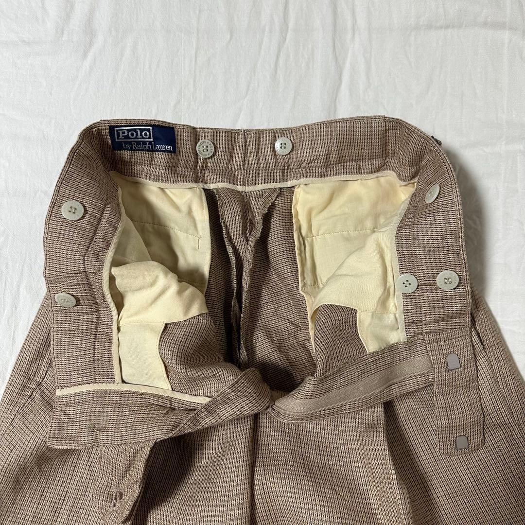 90s Polo by Ralph Lauren ツータックリネン スラックス