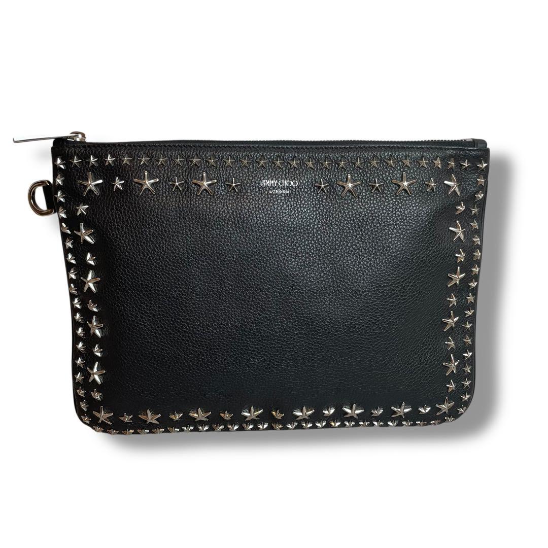 ジミーチュウ レザー クラッチバッグ セカンドバッグ スター スタッズ