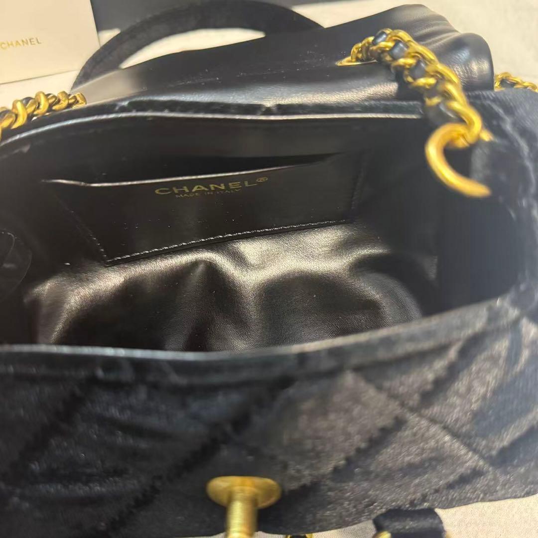 VIP限定 ノベルティ ベロア ゴールドチェーン ショルダーバッグ ブラック