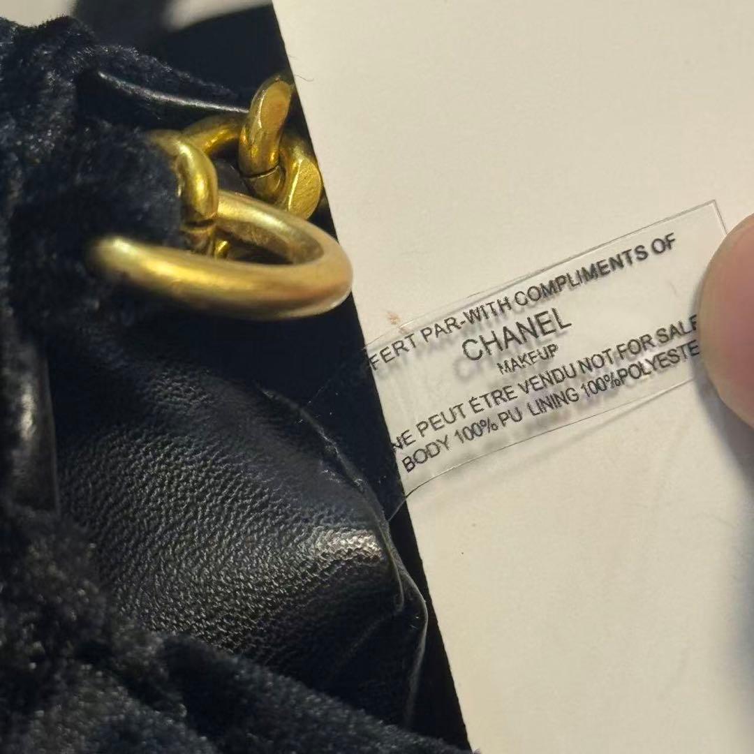 VIP限定 ノベルティ ベロア ゴールドチェーン ショルダーバッグ ブラック