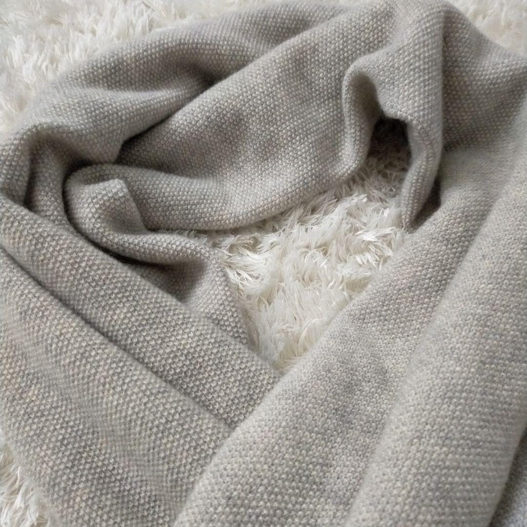 美品　evameva　カシミヤ100％　グレー　ショール　ストール　日本製
