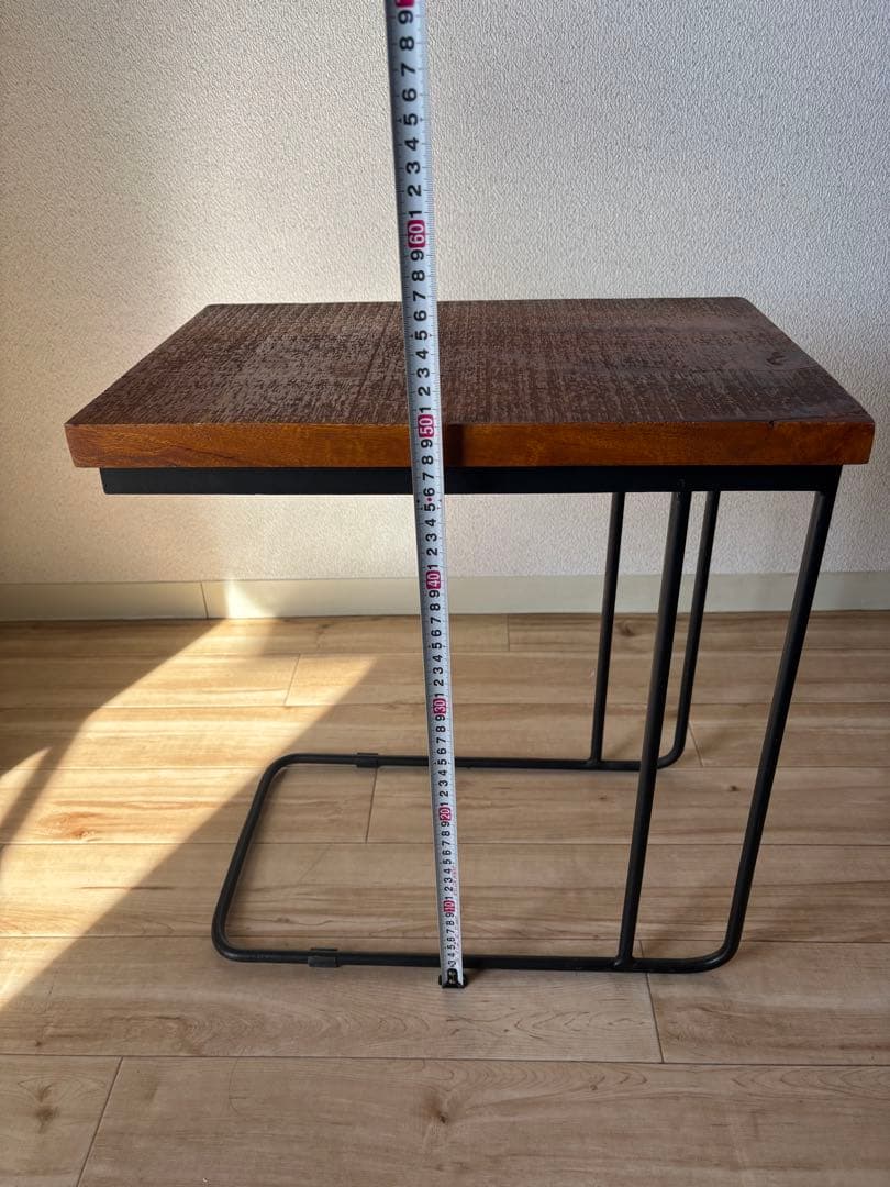 U アイアン サイドテーブル(ブラウン)