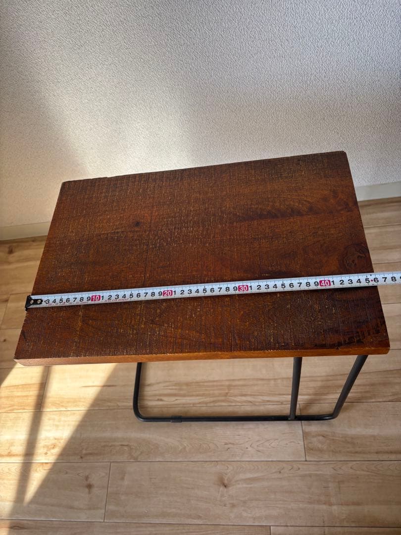 U アイアン サイドテーブル(ブラウン)