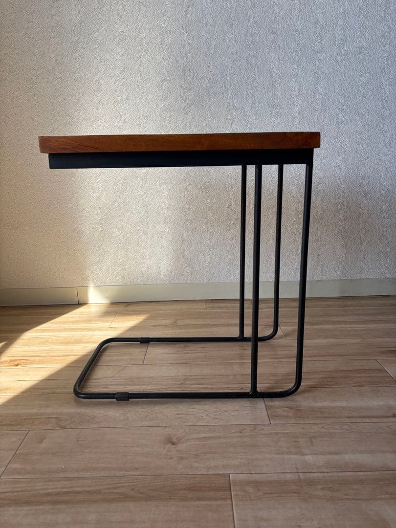 U アイアン サイドテーブル(ブラウン)