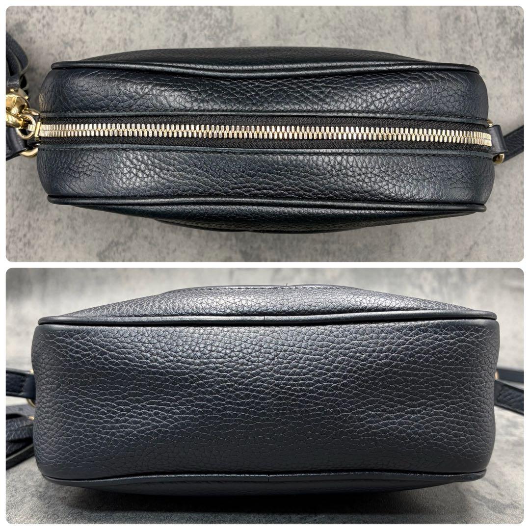 グッチ ソーホー ディスコバッグ カメラバッグ インターロッキング 紺 タッセル