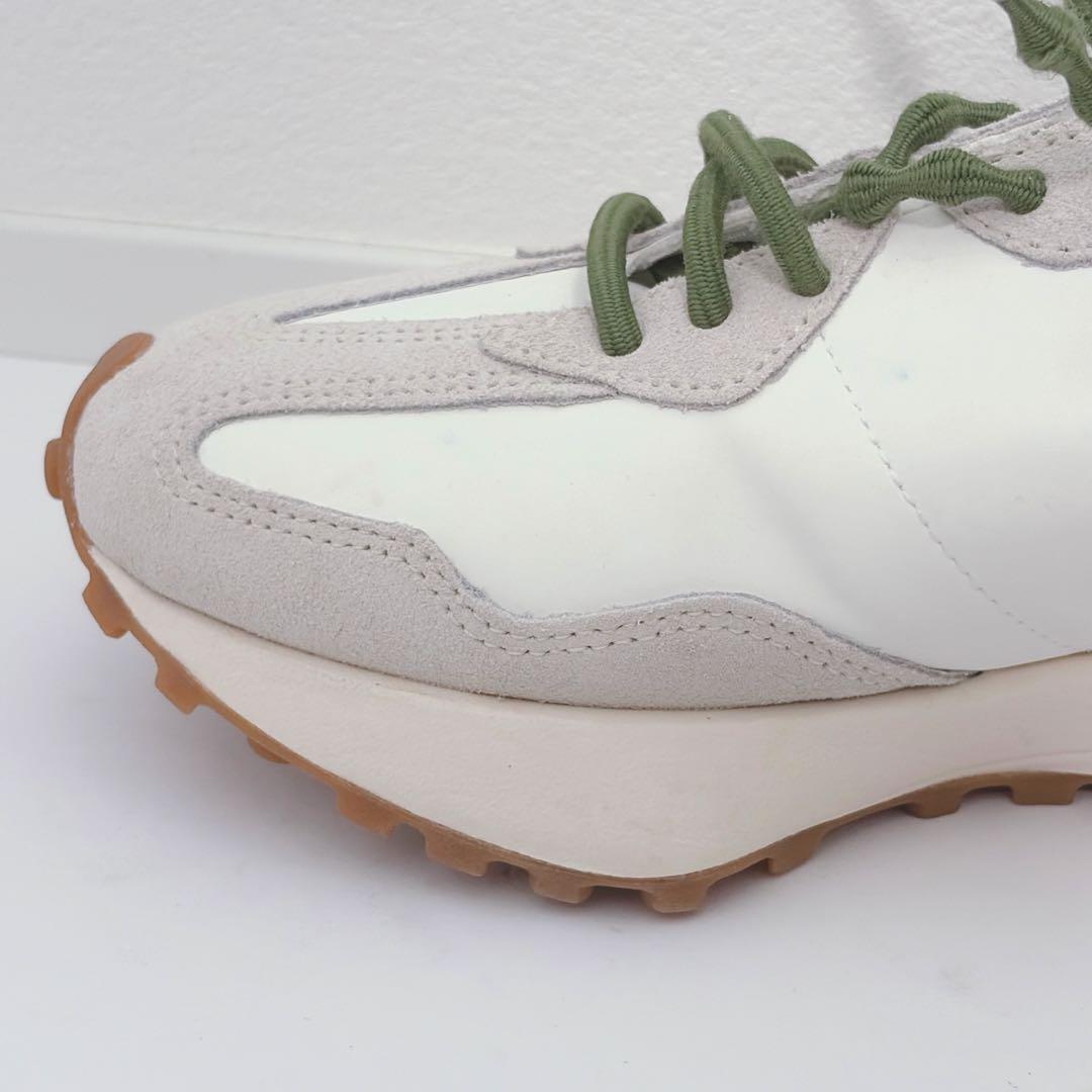 ニューバランス 327 U327LX 23.5 白 緑 美品