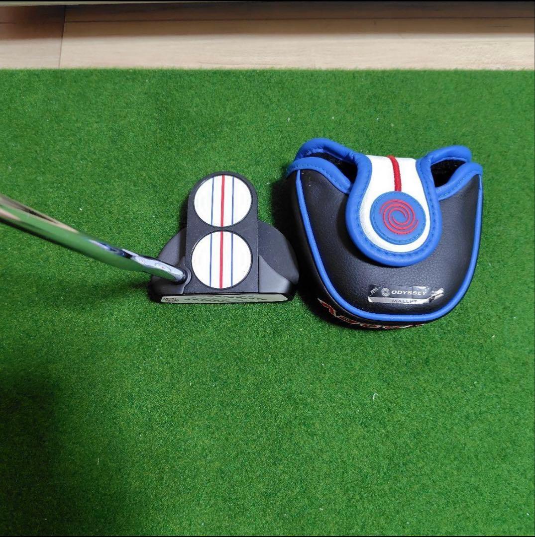 【レフティ】Odyssey　トリプルトラック　2ボール　パター ヘッドカバー付き
