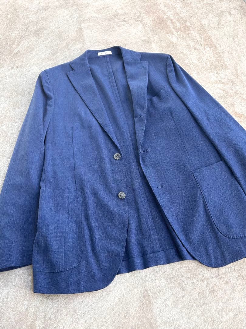 【美品】BOGLIOLI／ボリオリ ネイビー 50 テーラードジャケット