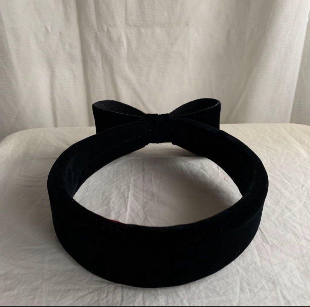 スグリ　ベルベットリボンヘアバンド　ヘッドアクセサリー　　ブラック
