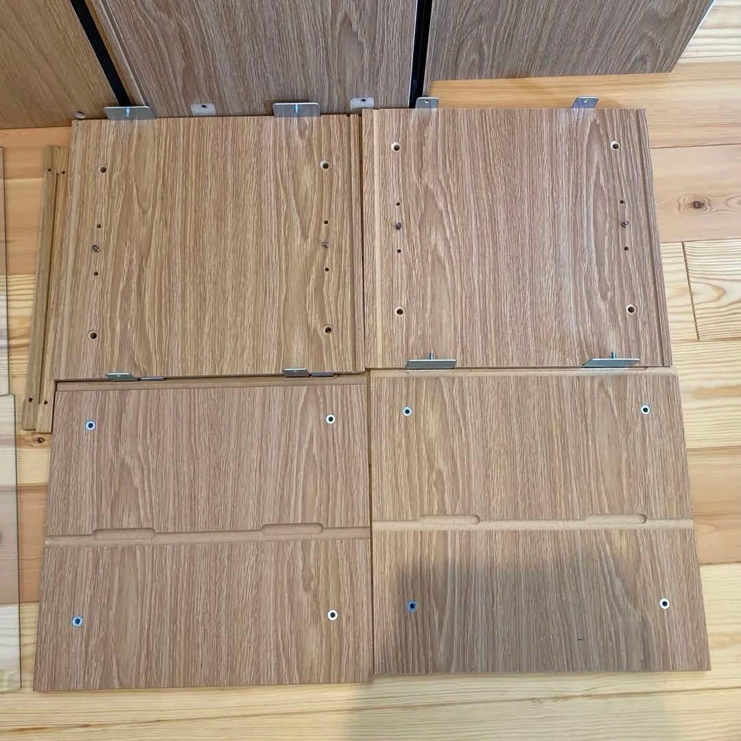 スチールユニットシェルフ用・ボックス・ガラス引き戸・オーク材