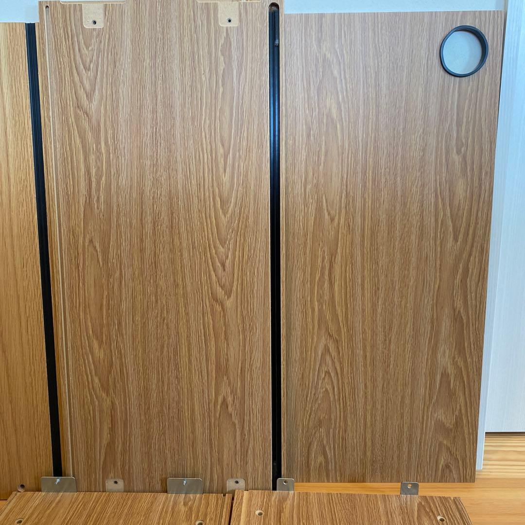スチールユニットシェルフ用・ボックス・ガラス引き戸・オーク材