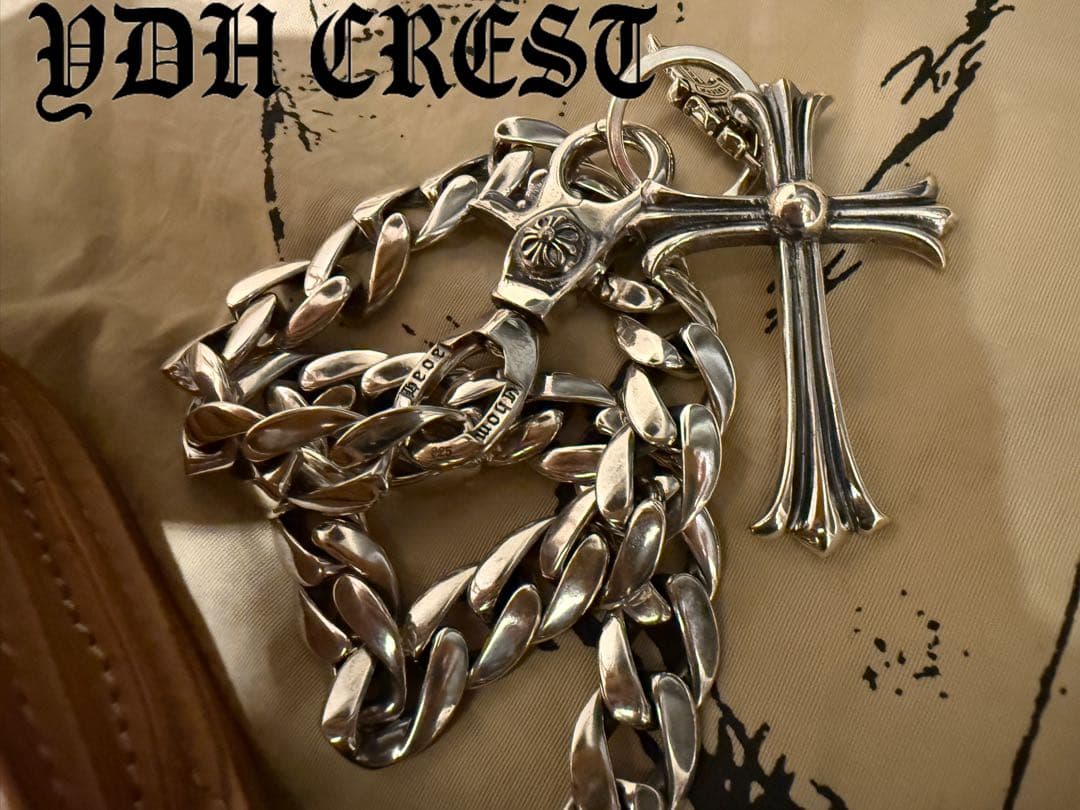 ★ZKKWCN　ウォレットチェーン　重厚クロスチームウォレットチェーン　刻印有り