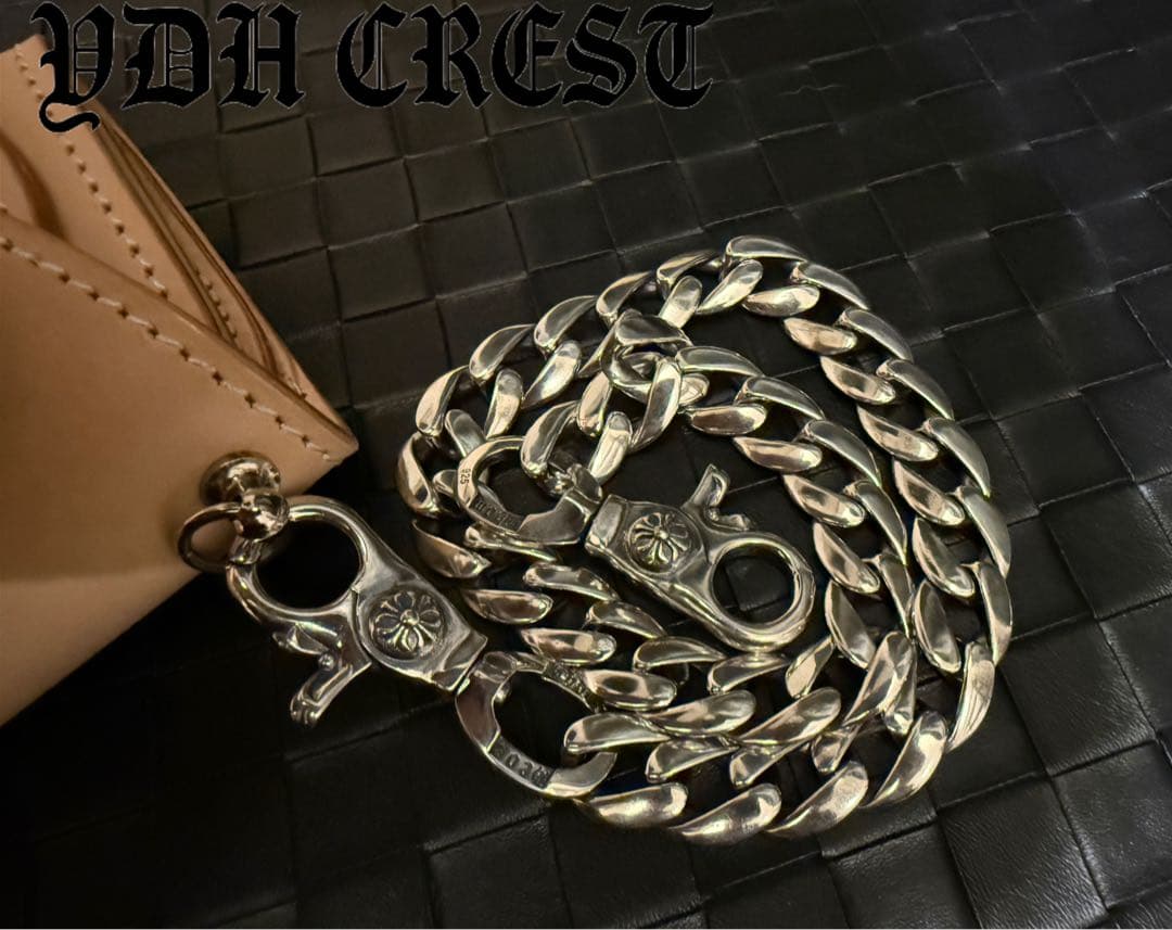 ★ZKKWCN　ウォレットチェーン　重厚クロスチームウォレットチェーン　刻印有り