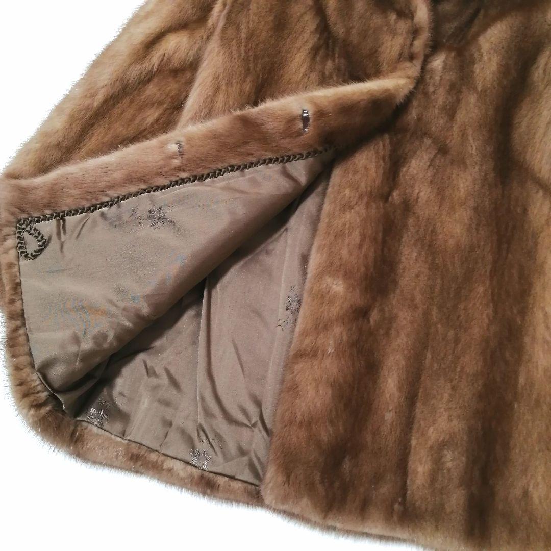 デミバフミンク　毛皮 コート　リアルファー　9　ゆったり　毛並み良好　高級感