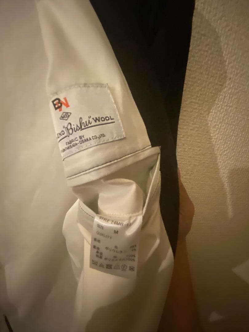 MBハイエンド尾州ウールクラシックノーカラージャケットM