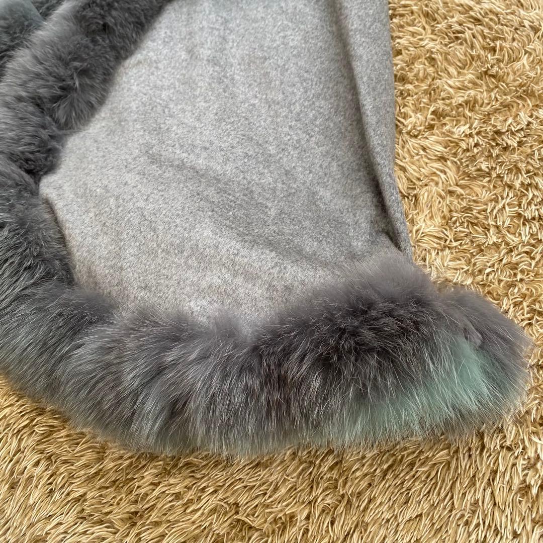 カシミヤ100% ブルーフォックス ポンチョ