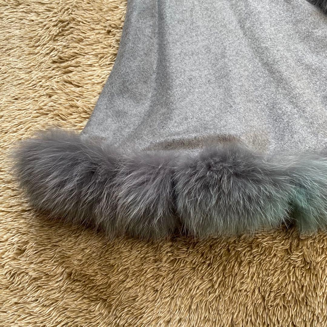 カシミヤ100% ブルーフォックス ポンチョ