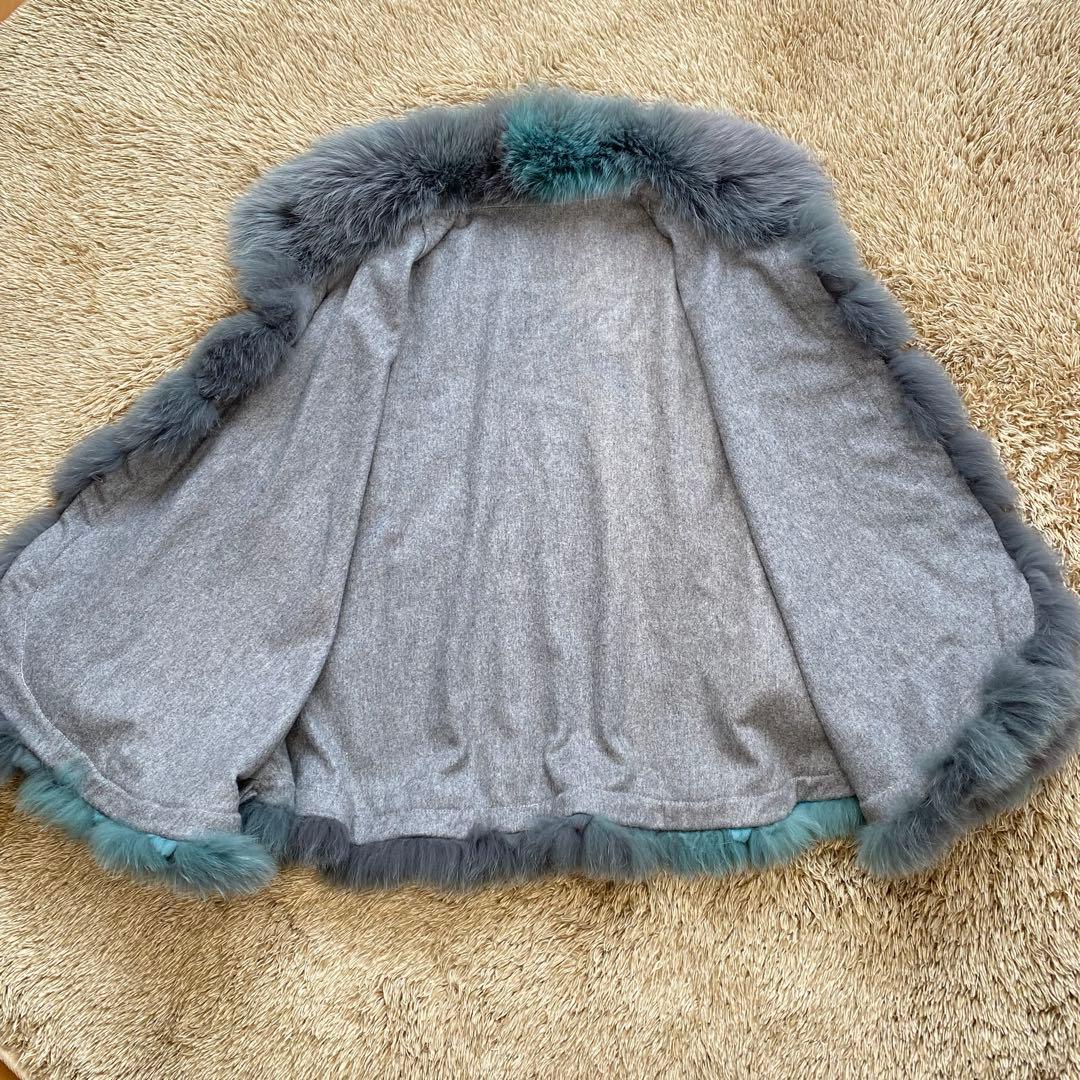 カシミヤ100% ブルーフォックス ポンチョ