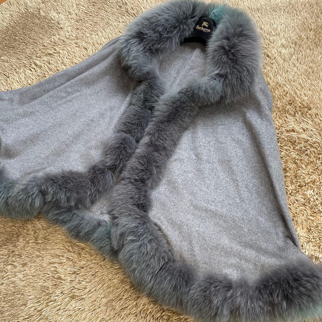 カシミヤ100% ブルーフォックス ポンチョ