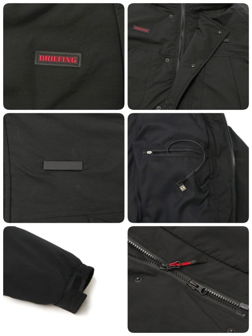 ブリーフィング ダウンベンチコート　ブラック　ヒーター付き温度調節