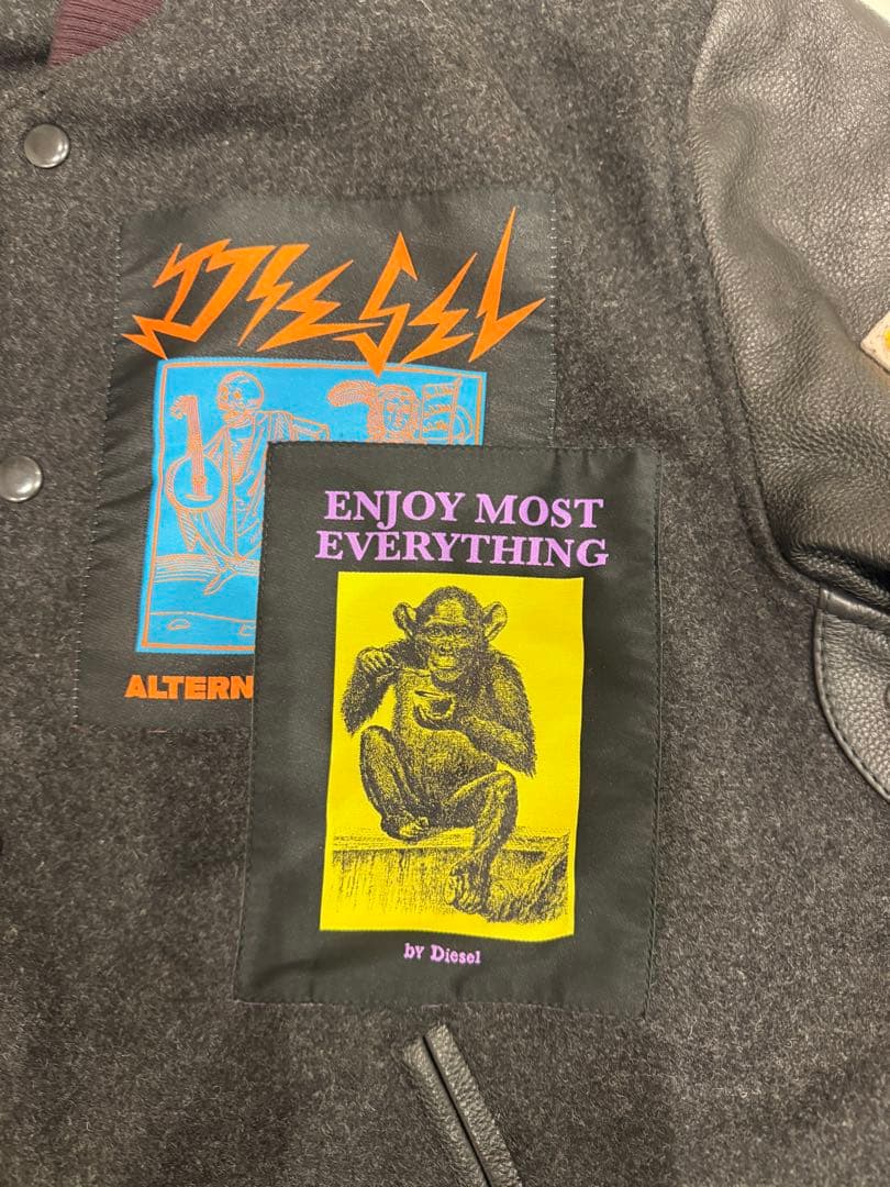 DIESEL ディーゼル スタジャン レザー L