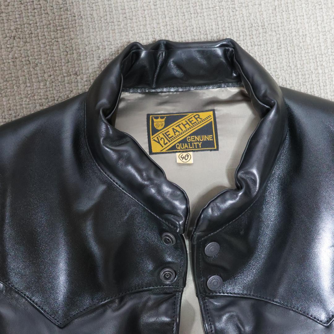 ワイツーレザー　オイルソフトホース×アニリンホースダウンベスト