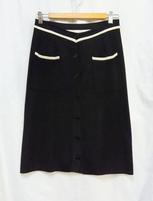 HERMES☆エルメス シルク カシミヤ ひざ丈 ニットスカート