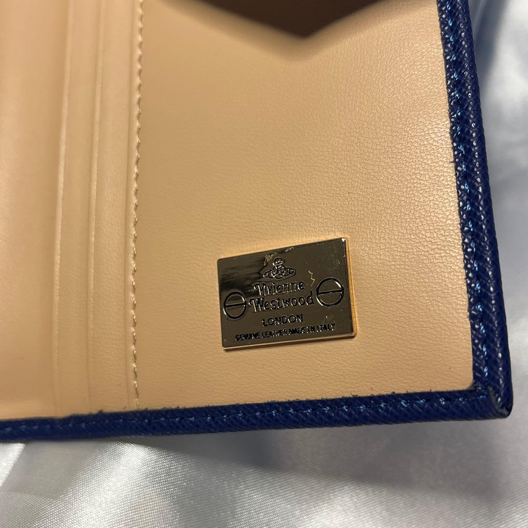 新品 Vivienne Westwood ブルー ゴールドオーブ 長財布