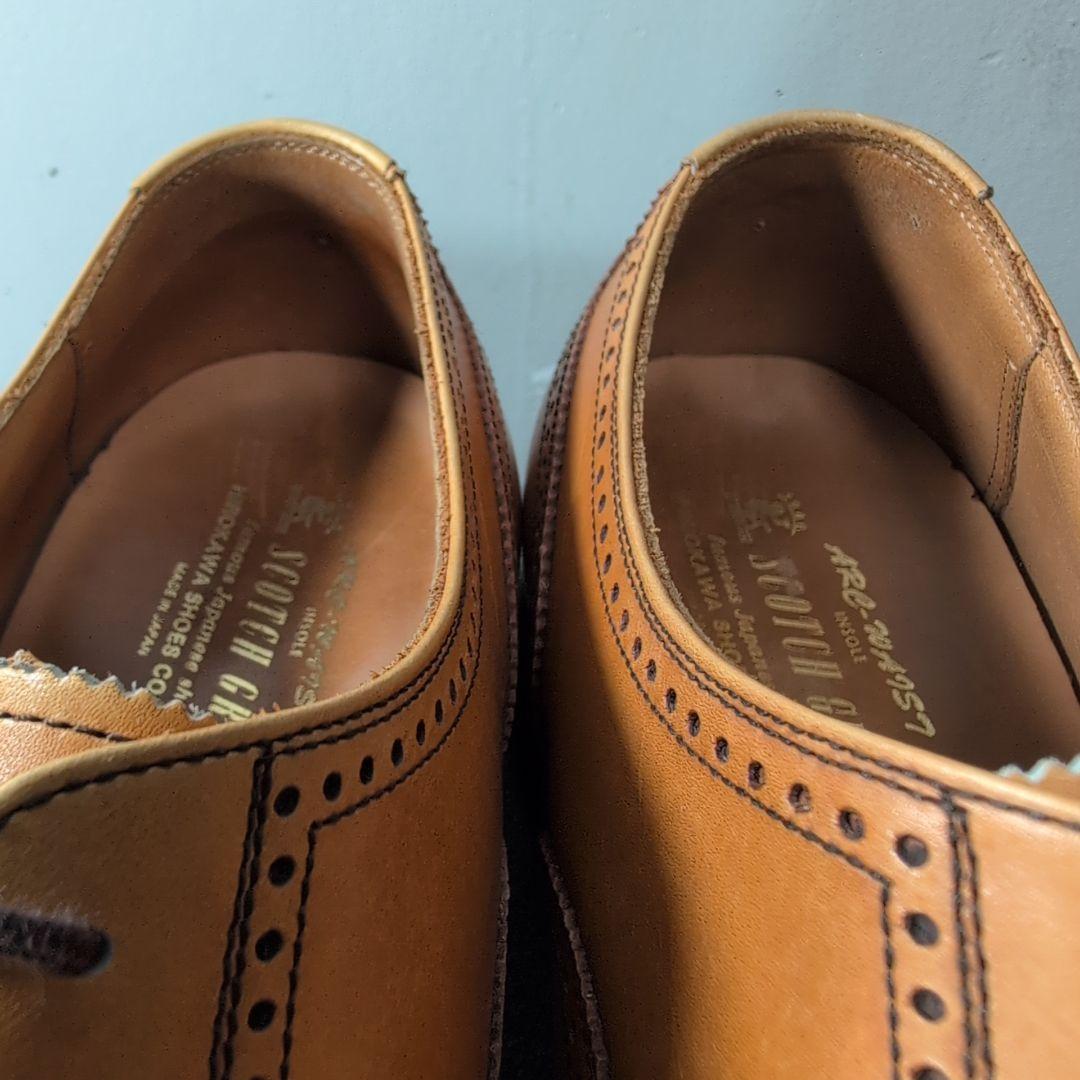 SCOTCHGRAIN ウィング ストレート メダリオン レザー ブラウン