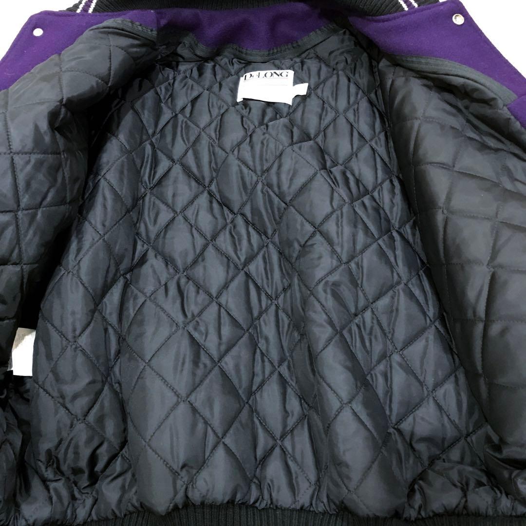 XL 80s 90s DeLONG レザー ウール スタジャン デロング