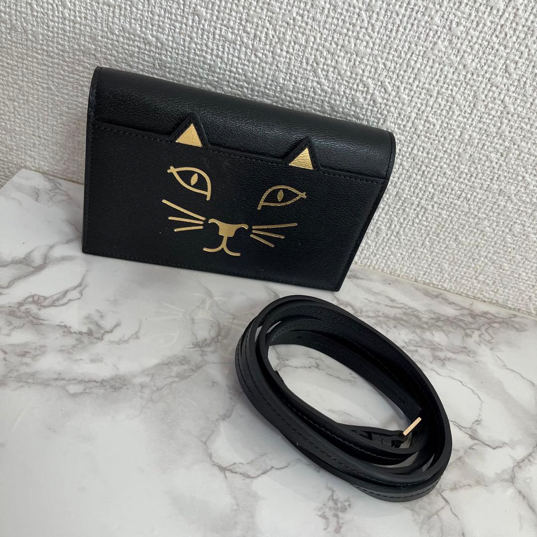 シャーロットオリンピア ネコ レザー 2wayポシェット ショルダーバッグ