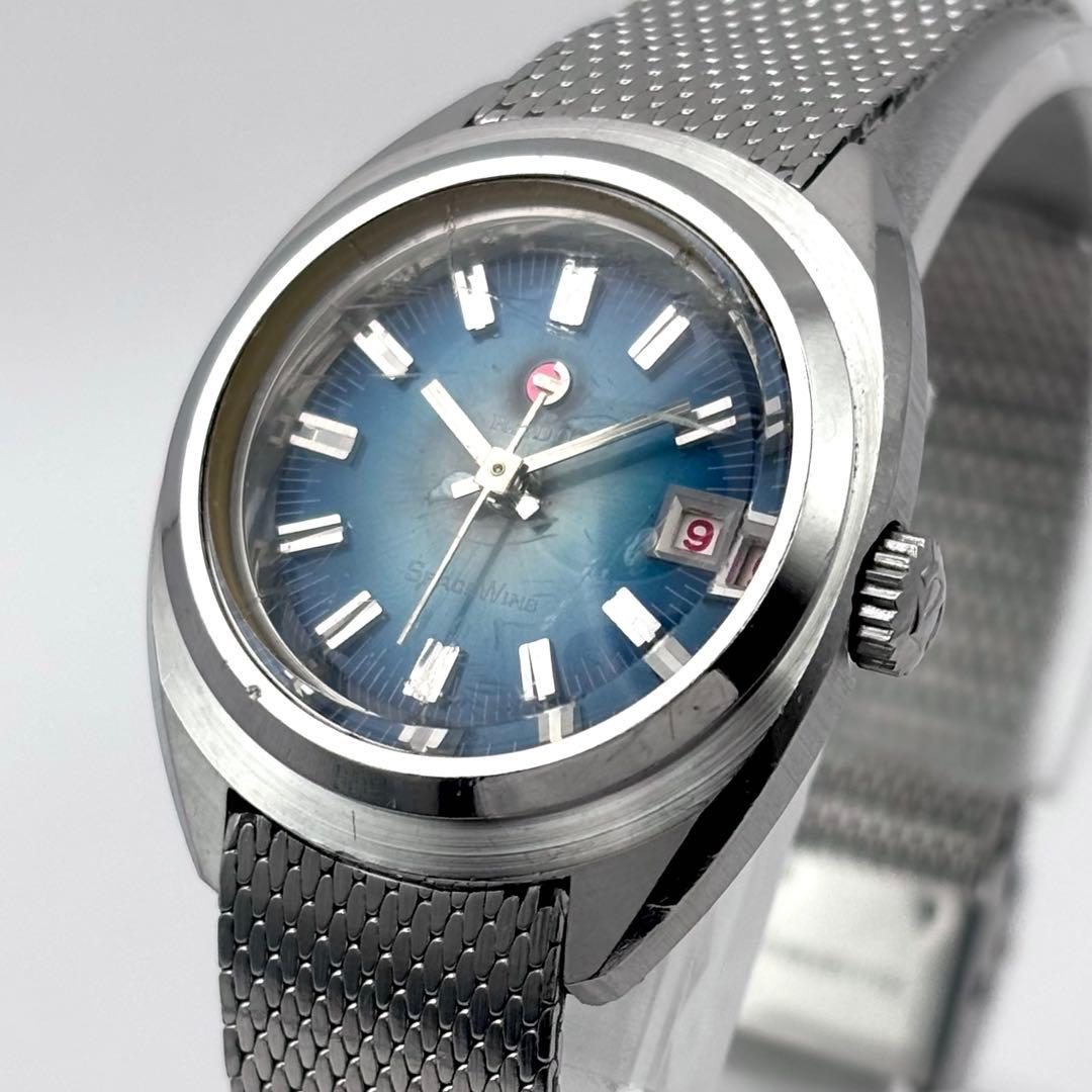 RADO SPACE WING 自動巻きレディース 青文字盤 稼働品